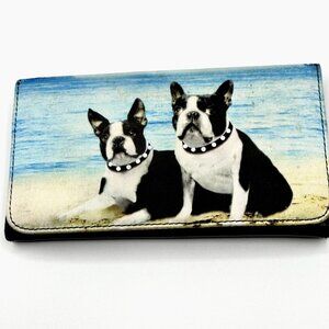 Boston Terrier Bling Wallet Dog Photo Print Checkbook Petcore Kitsch Glam Gift